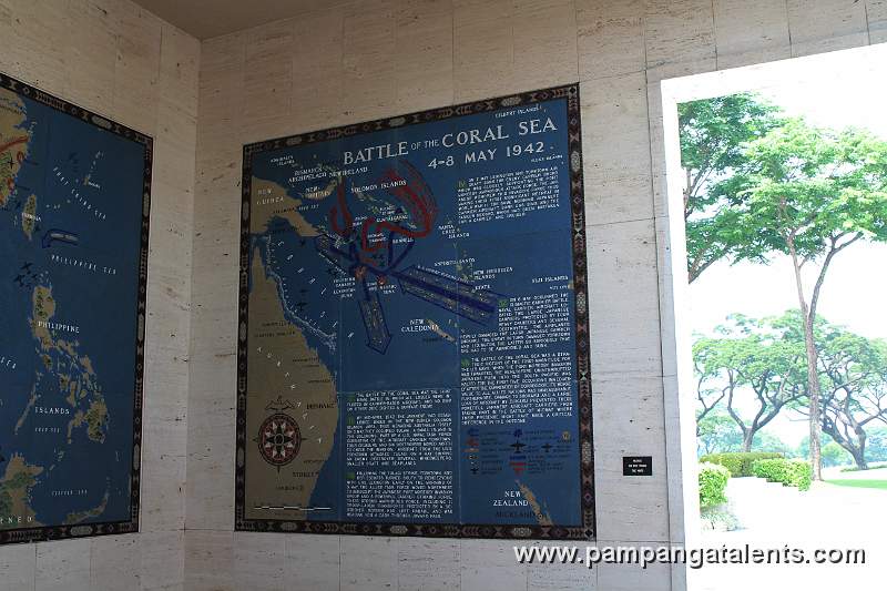 Operations map of Battle of the Coral Sea found in the Southeast map room of Manila American Cemetery and Memorial.